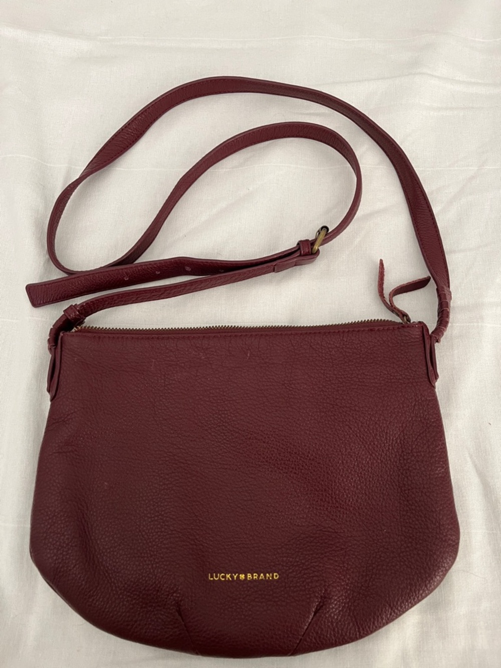 Lucky Brand Wine Red Leather Crossbody Bag
